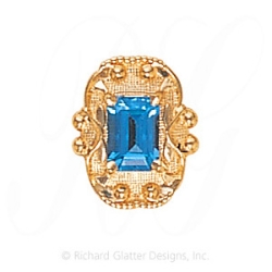 GS461 BT - 14 Karat Gold Blue Topaz Slide 